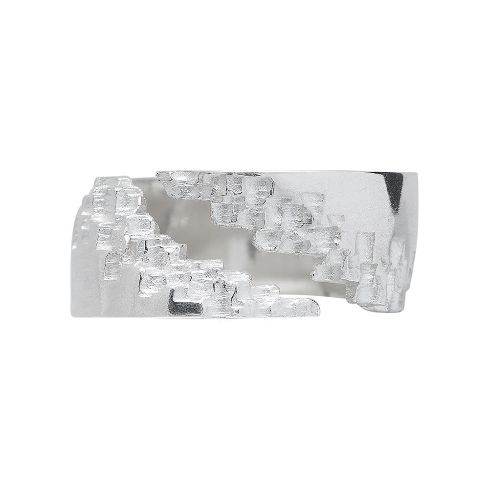 Luna Silver 10mm Diagonal Cut Ring
