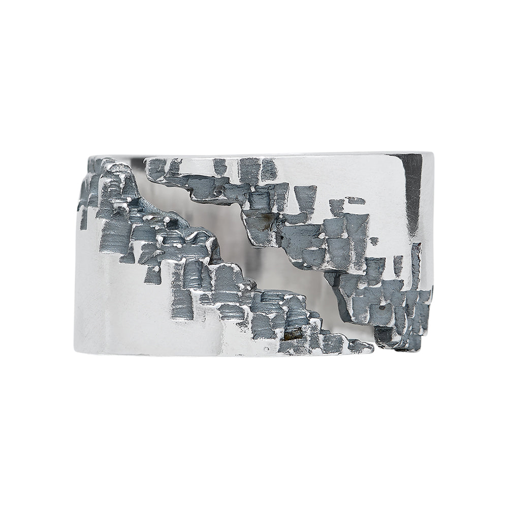 Luna Silver 14mm Diagonal Ring