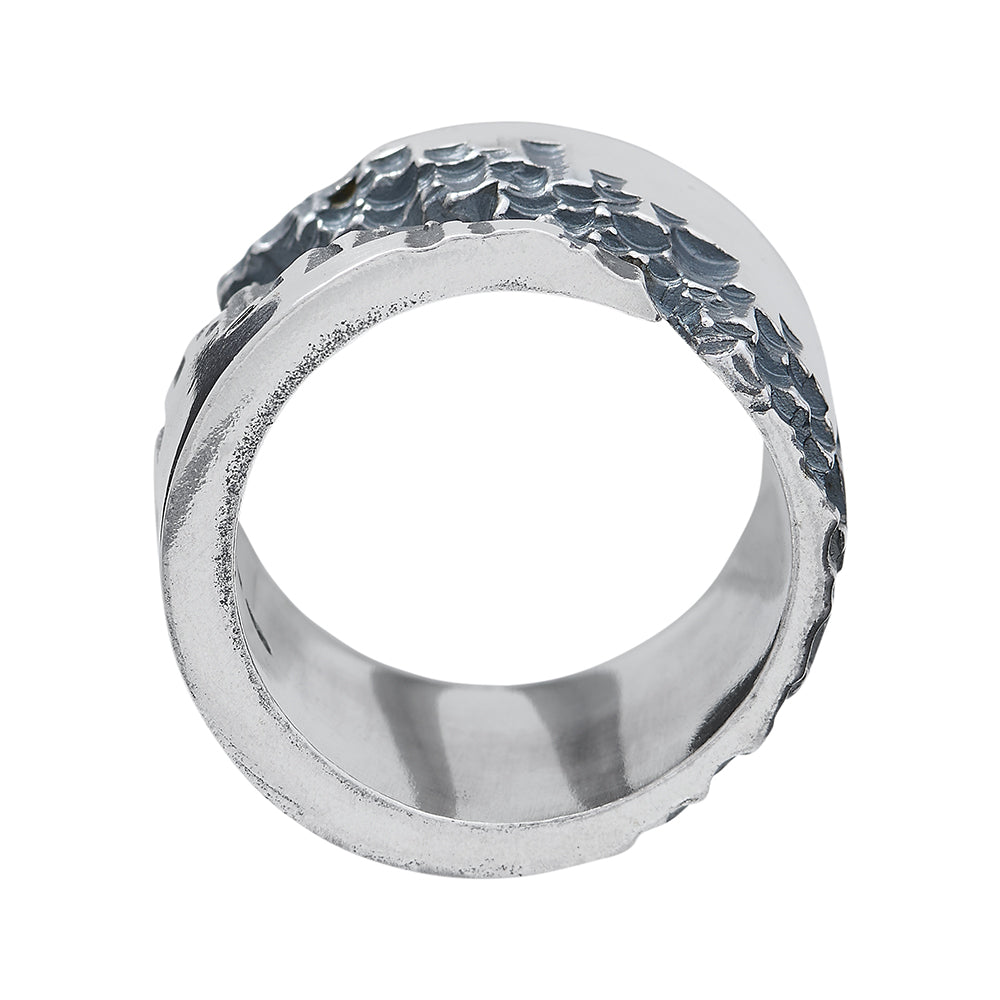 Luna Silver 14mm Diagonal Ring