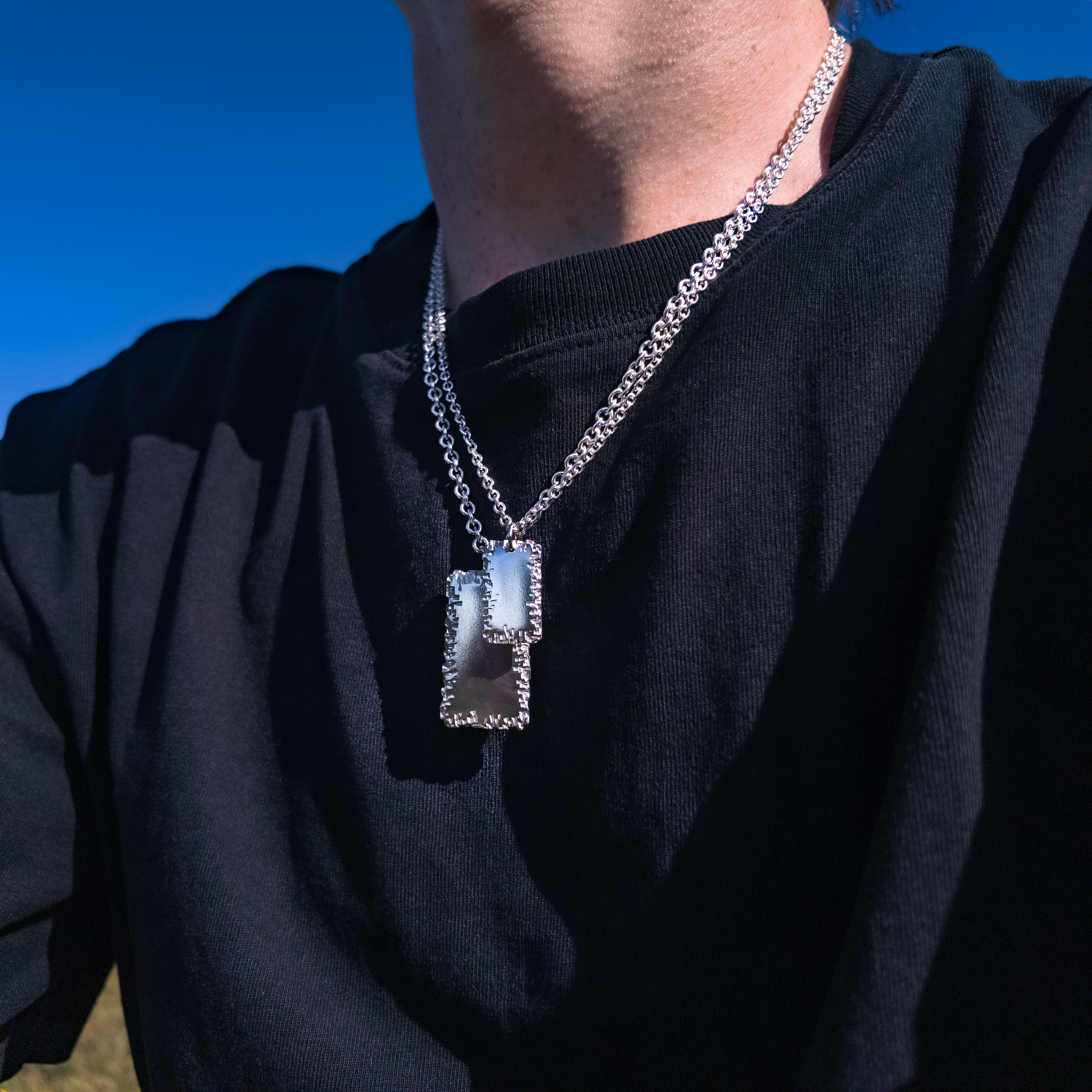 Luna Small Silver Dog Tag Necklace