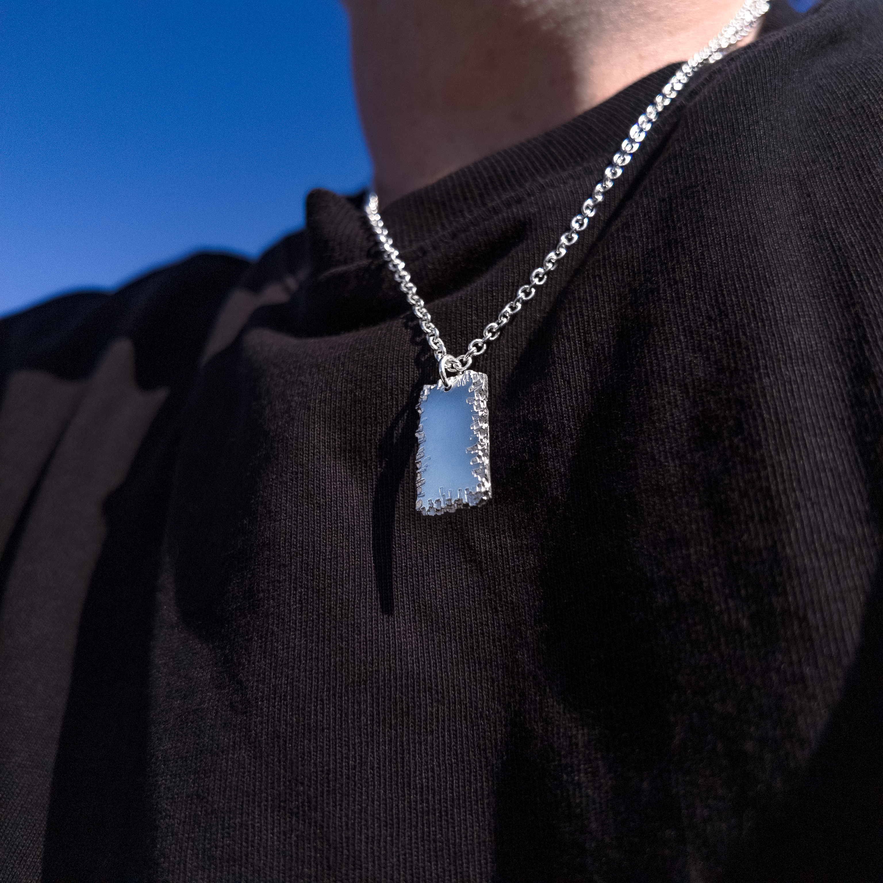 Luna Small Silver Dog Tag Necklace