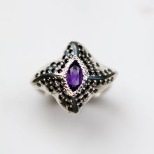 Manta Ray Amethyst Silver Ring