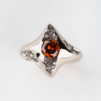 Manta Ray Orange Diamond 18ct White Gold Ring