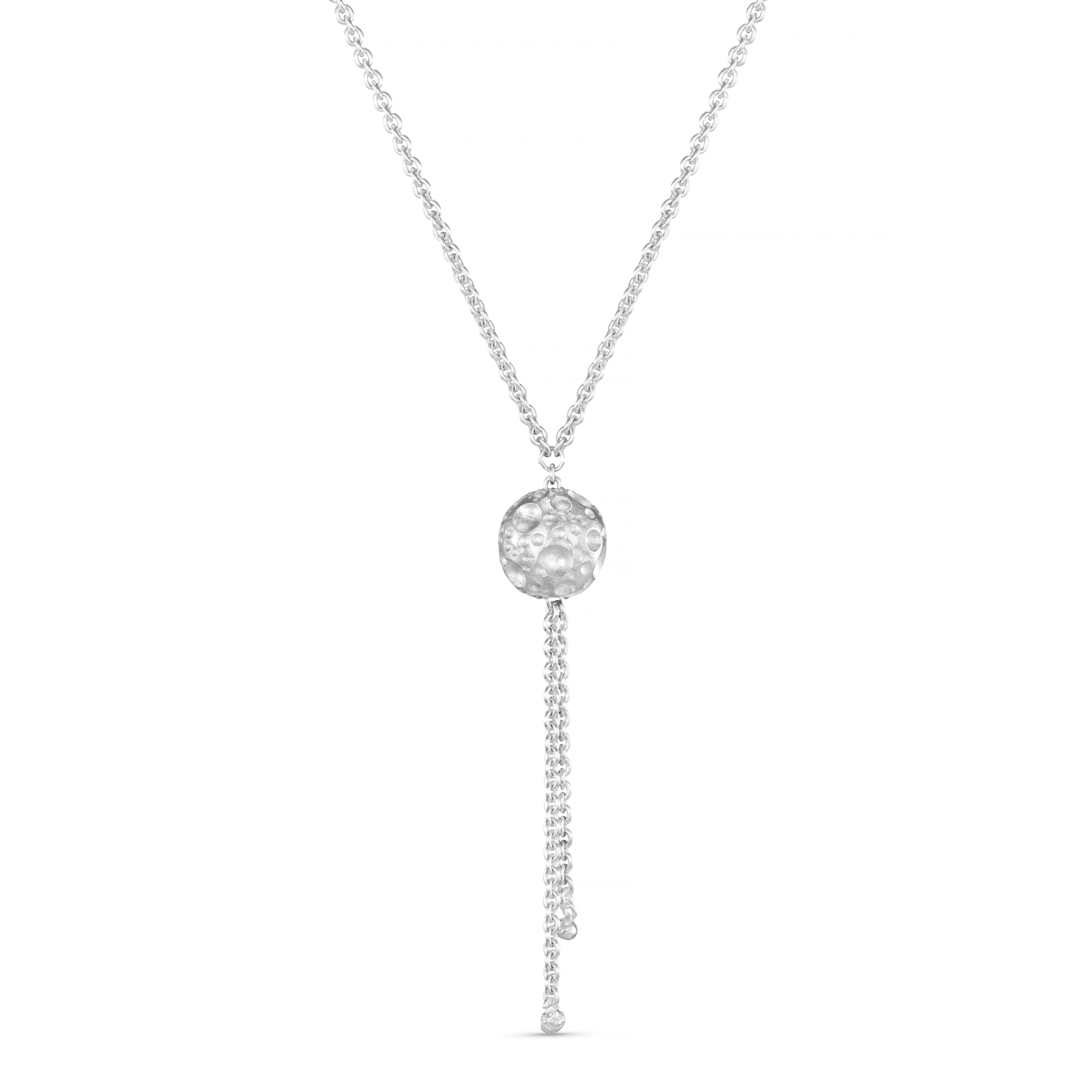 Moon Silver Tassel Necklace
