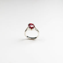 Libertine Silver Ring with Round Synthetic Ruby Ring
