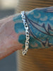 Carved Silver Small Link Bracelet