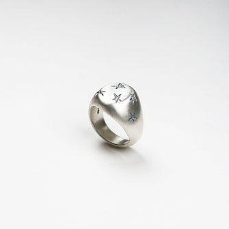 Star small Silver Signet Ring