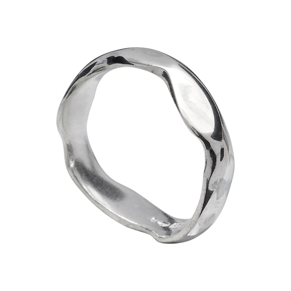 Carved Silver 4mm Ring