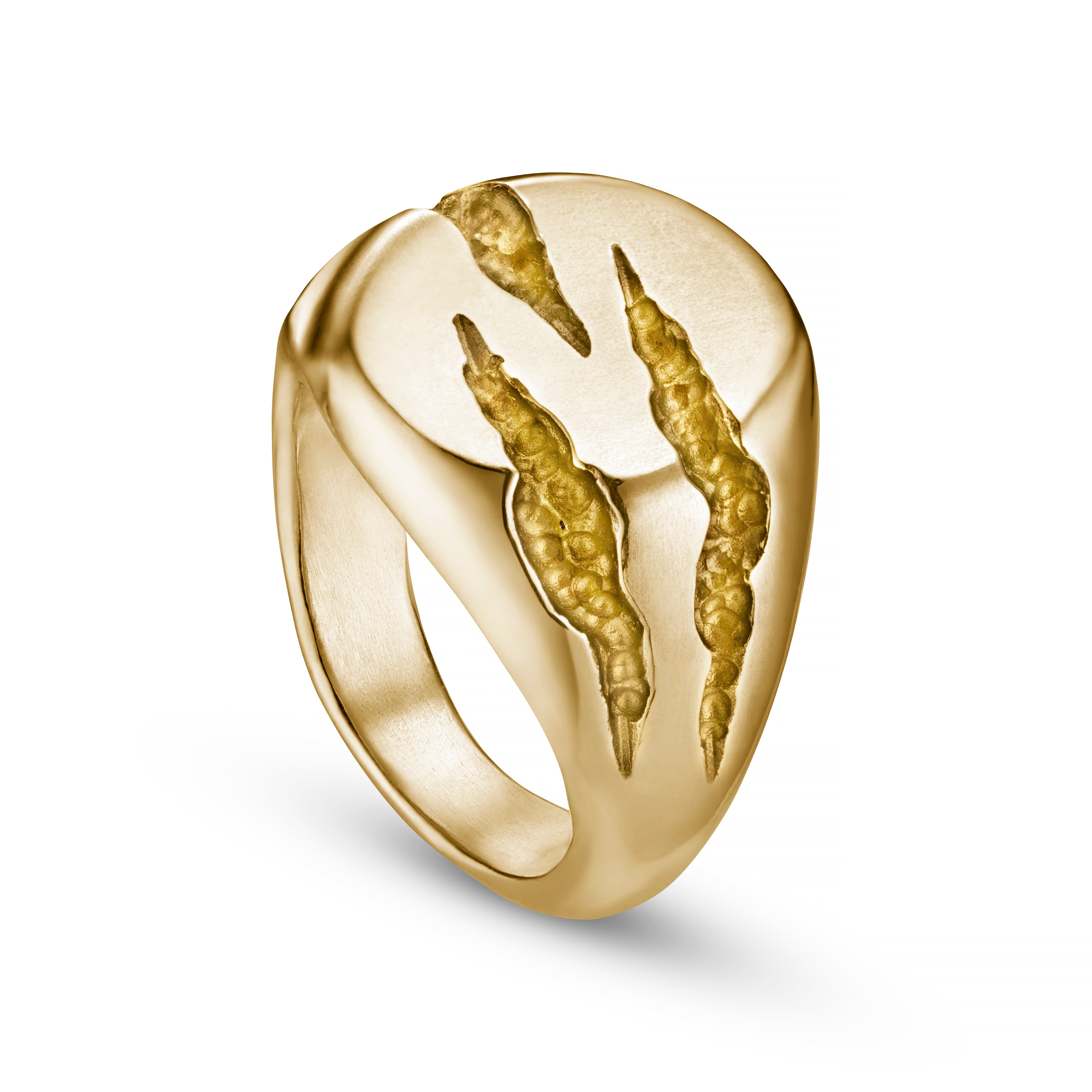 Slashed Large 9ct Gold Signet Ring