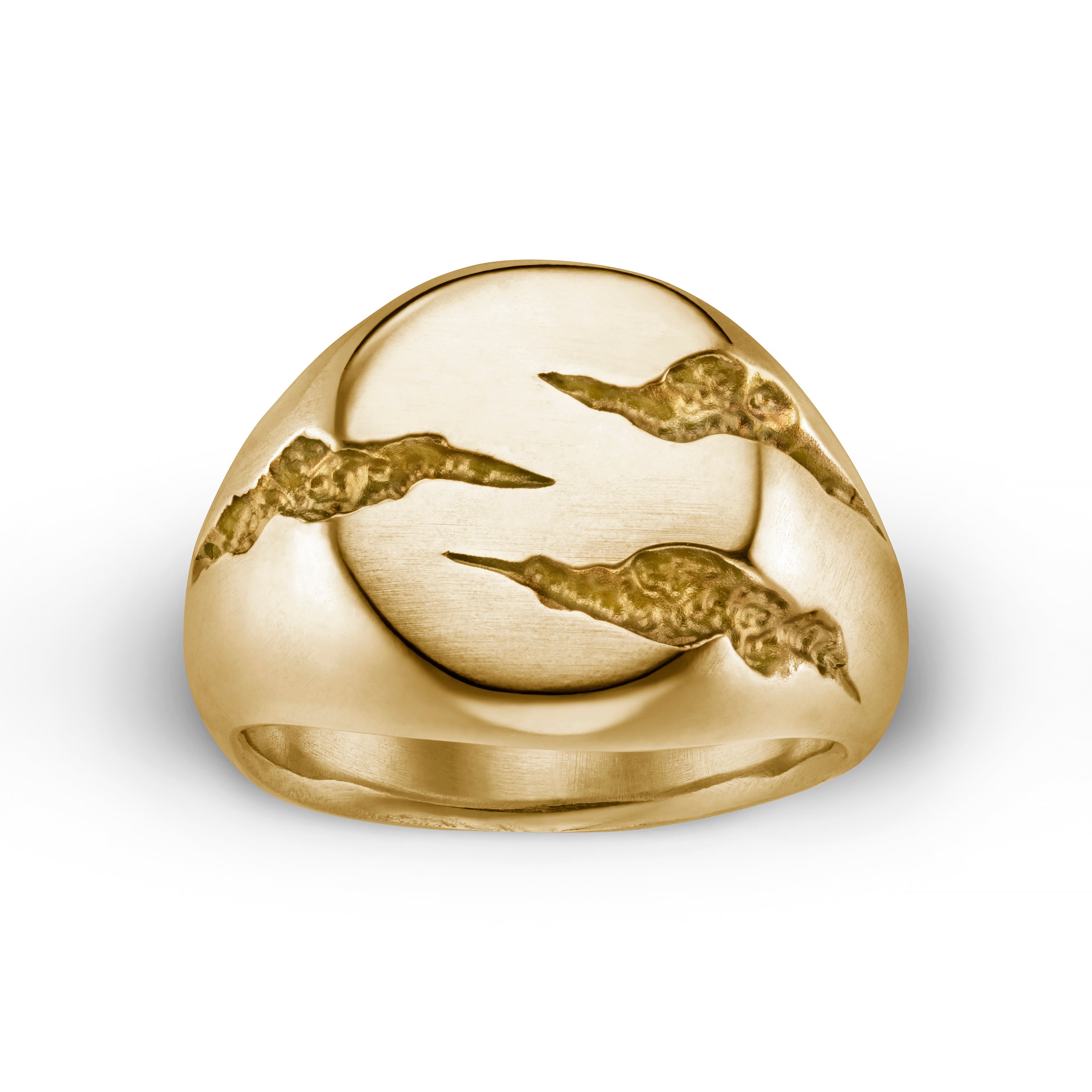 Slashed 9ct Yellow Gold Small Signet Ring