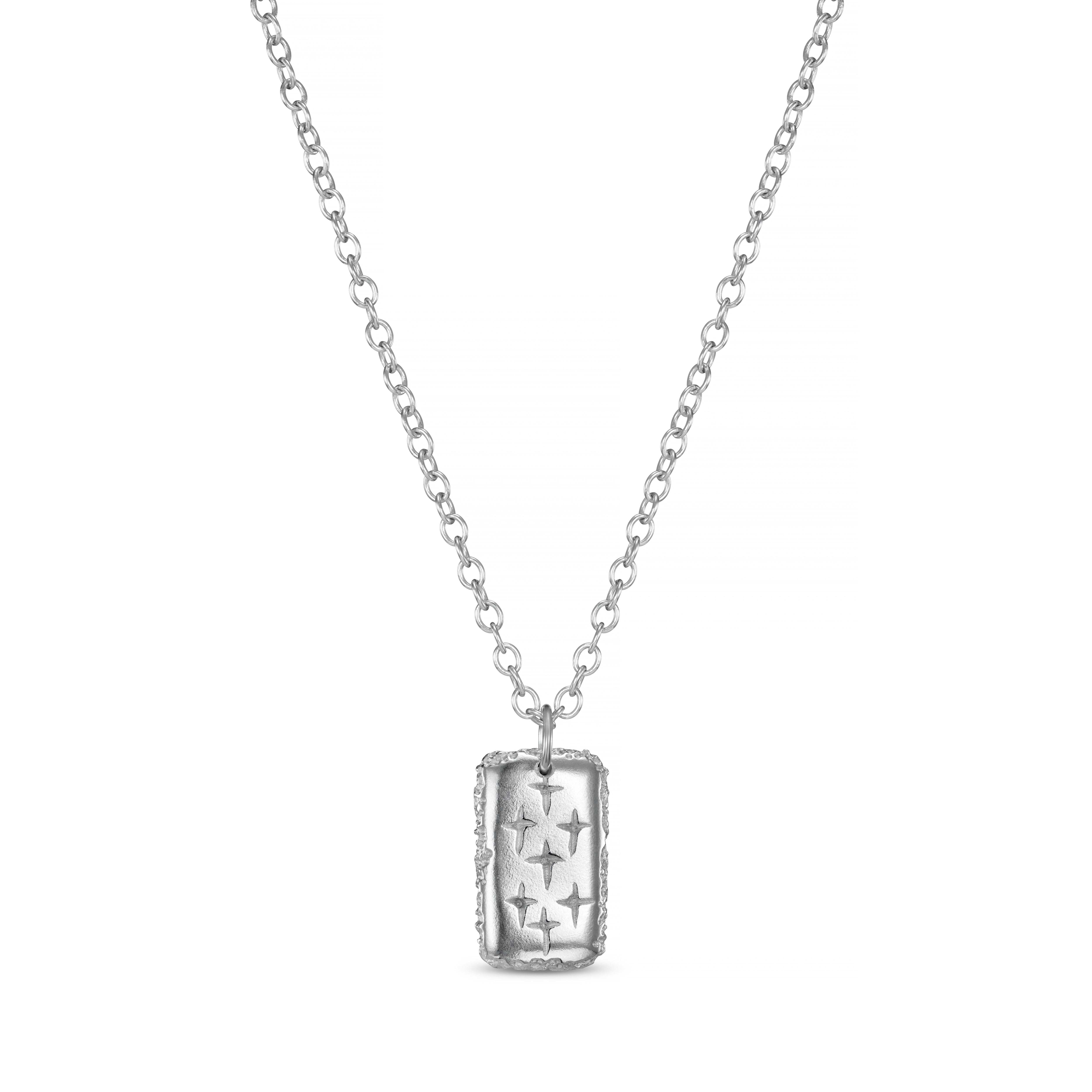 Trinity Small Silver Dog Tag Necklace