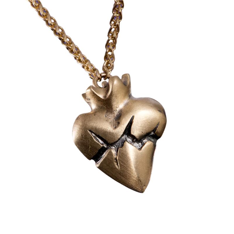 Small Sacred Heart Necklace In 9ct Gold