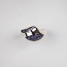 Triffid Silver Pavé Set Purple Cubic Zirconia Ring