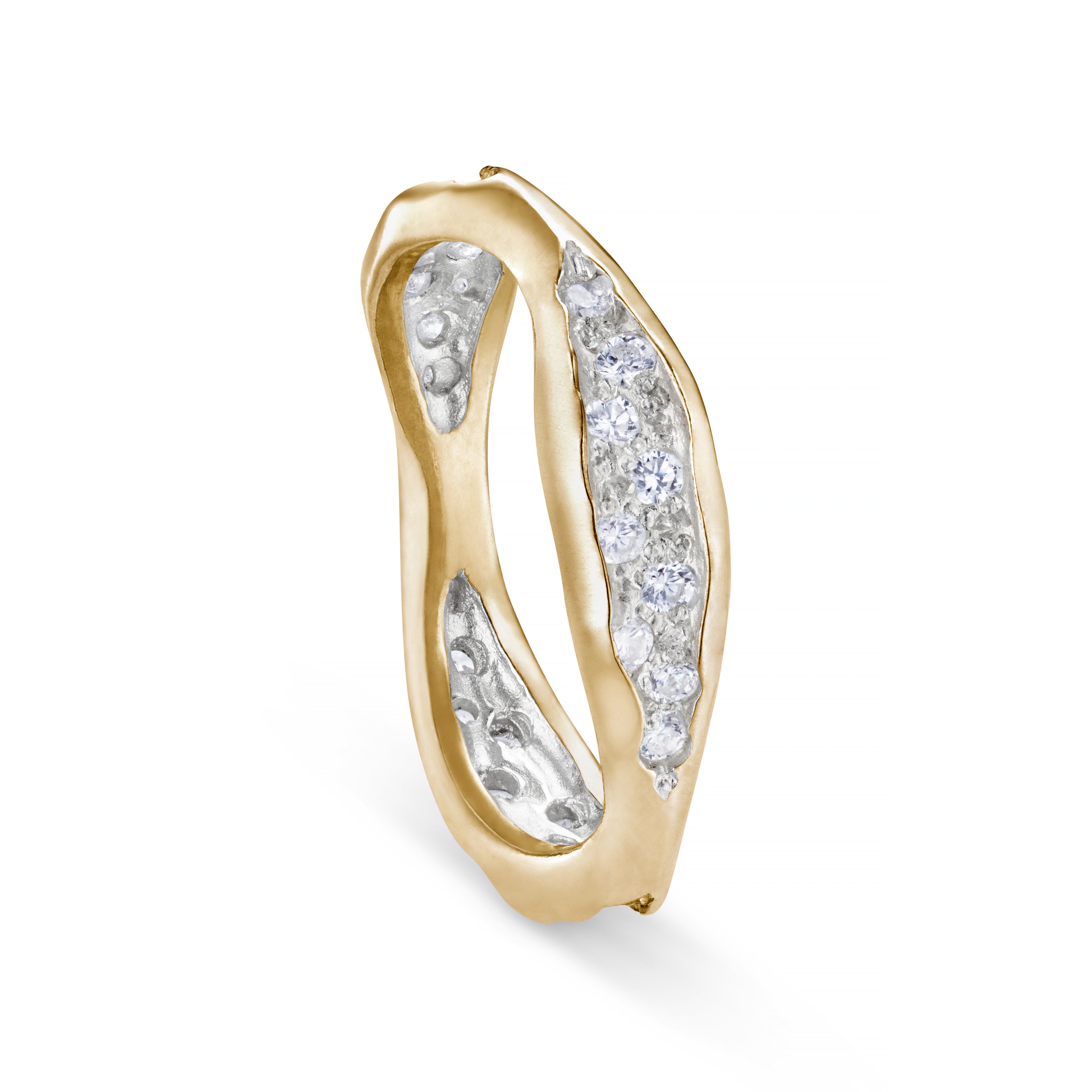 Triffid 18ct Gold Triple Section Diamond Ring