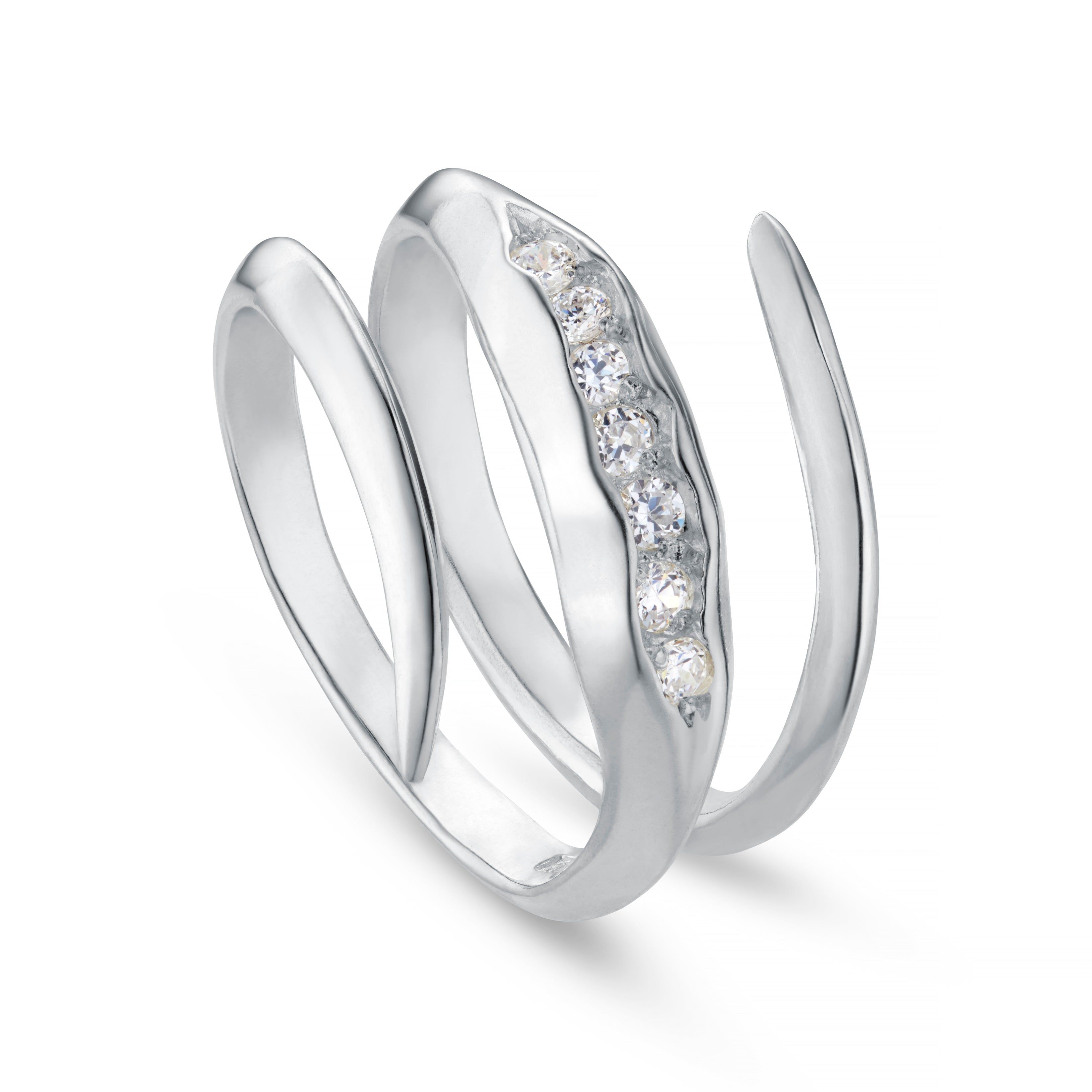 Triffid Platinum Coil Diamond Ring