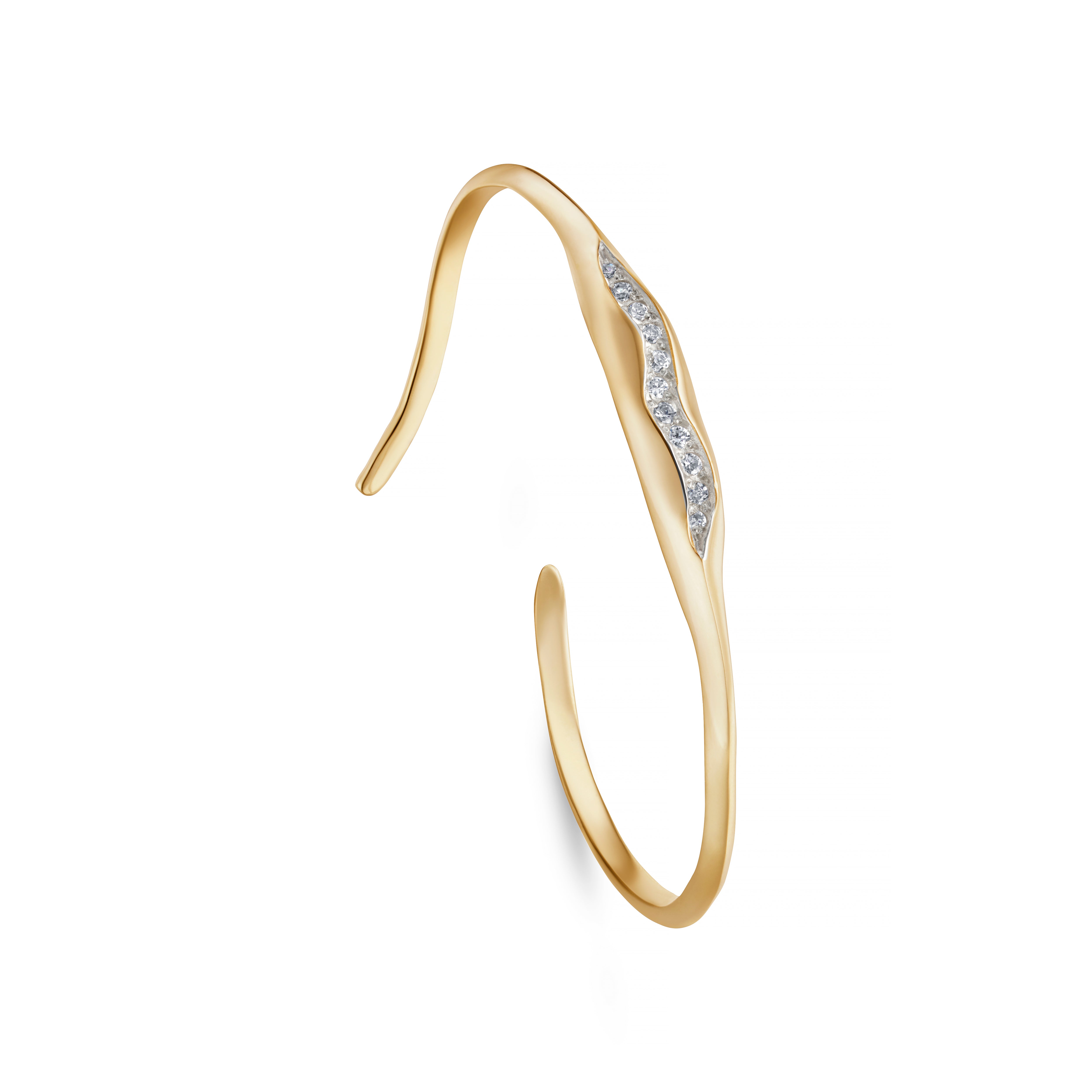 Triffid 9ct Gold Cuff with Pavé Set Diamonds