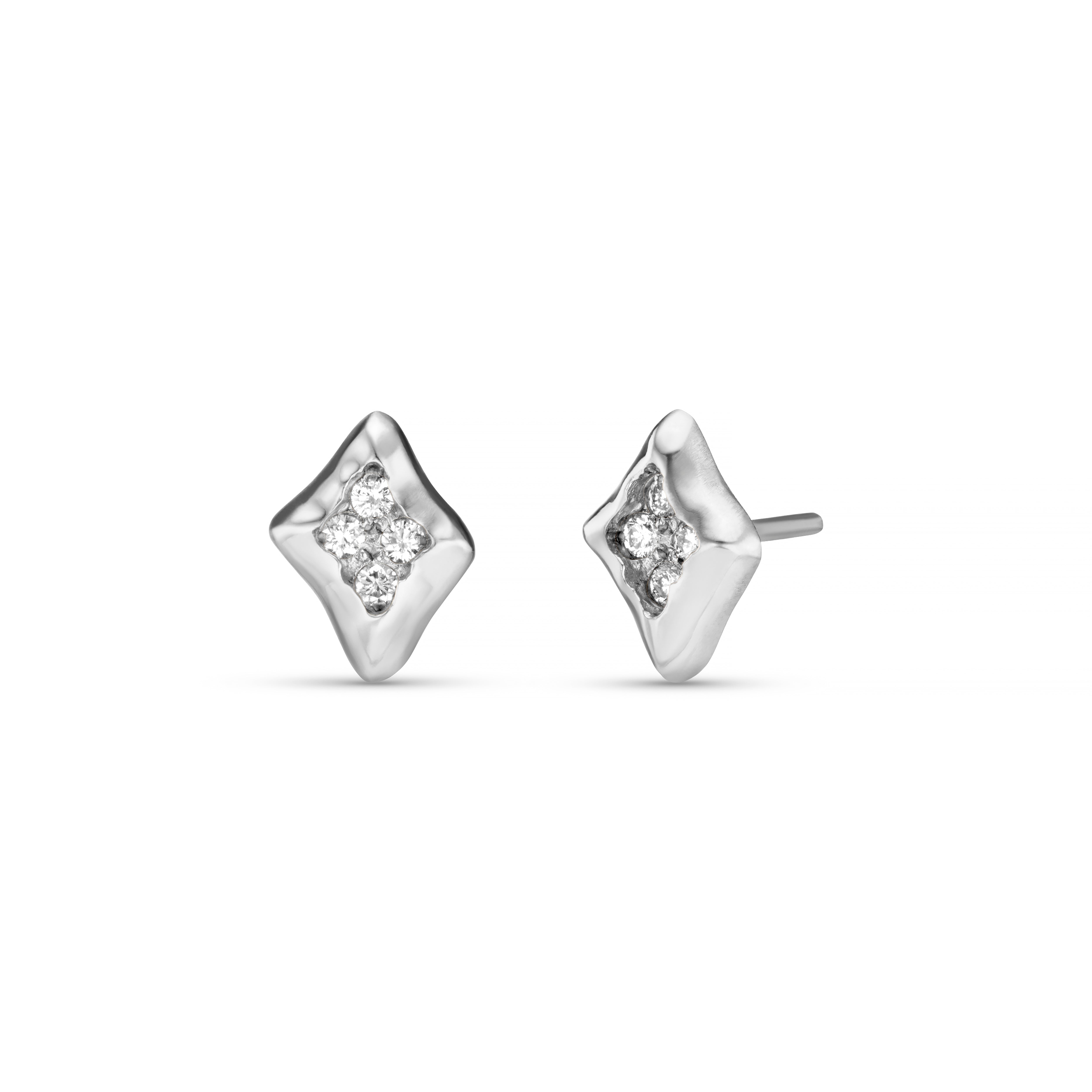 Triffid Silver Ear Studs with Cubic Zirconias