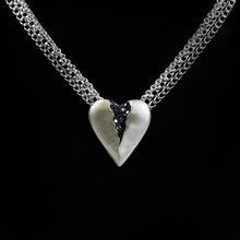 Triffid Silver Heart Necklace with Purple Cubic Zirconia