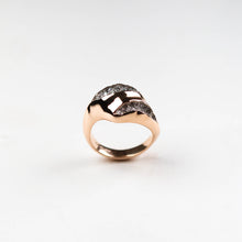 Triffid 18ct Rose Gold Heavy Two Section Diamond Ring