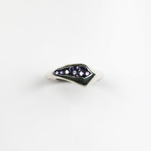 Triffid Silver Pavé Set Purple Cubic Zirconia Ring