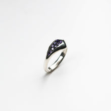 Triffid Silver Pavé Set Purple Cubic Zirconia Ring