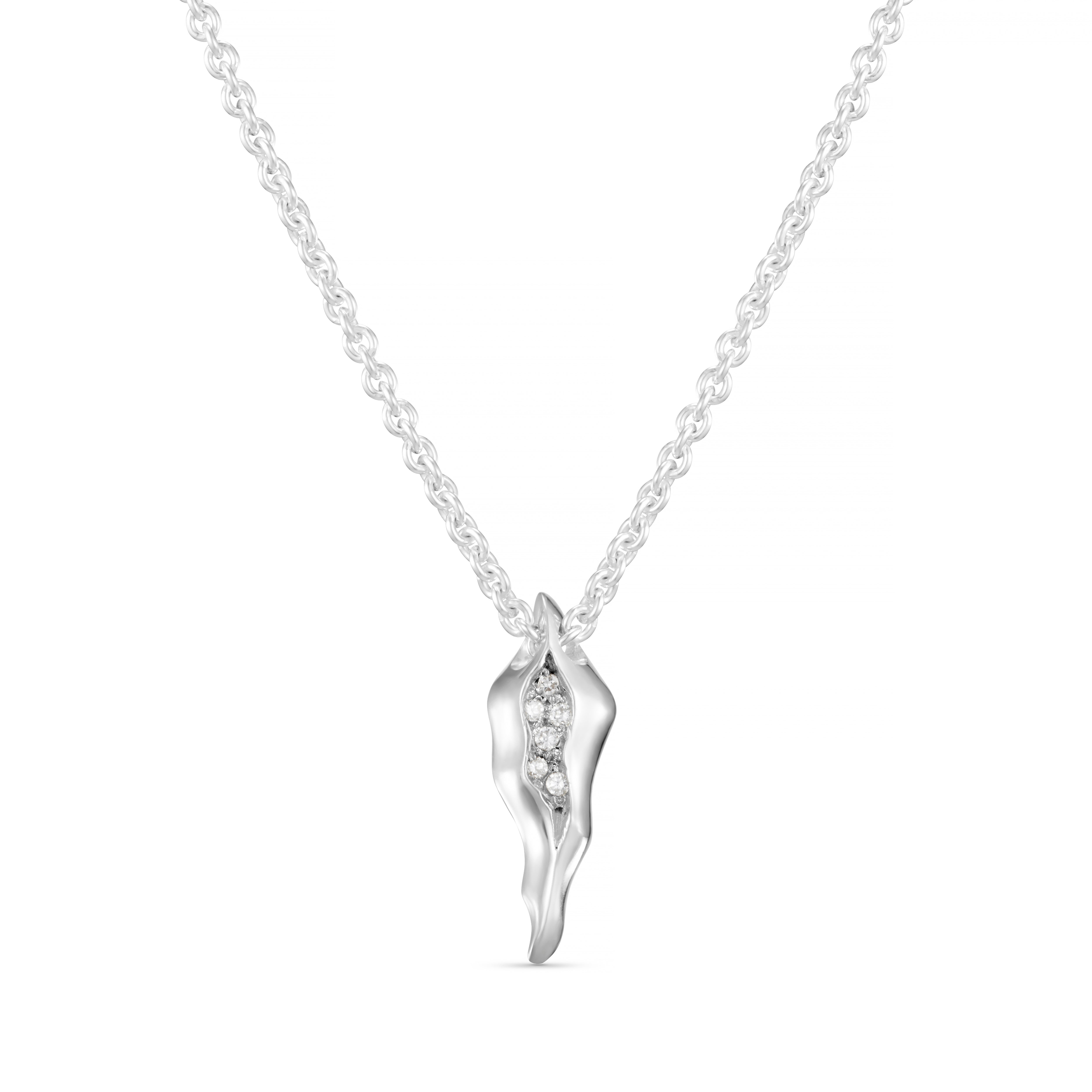 Triffid Silver Necklace with Cubic Zirconia