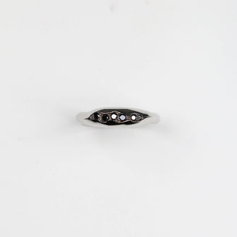Triffid Platinum Fine Black Diamond Ring