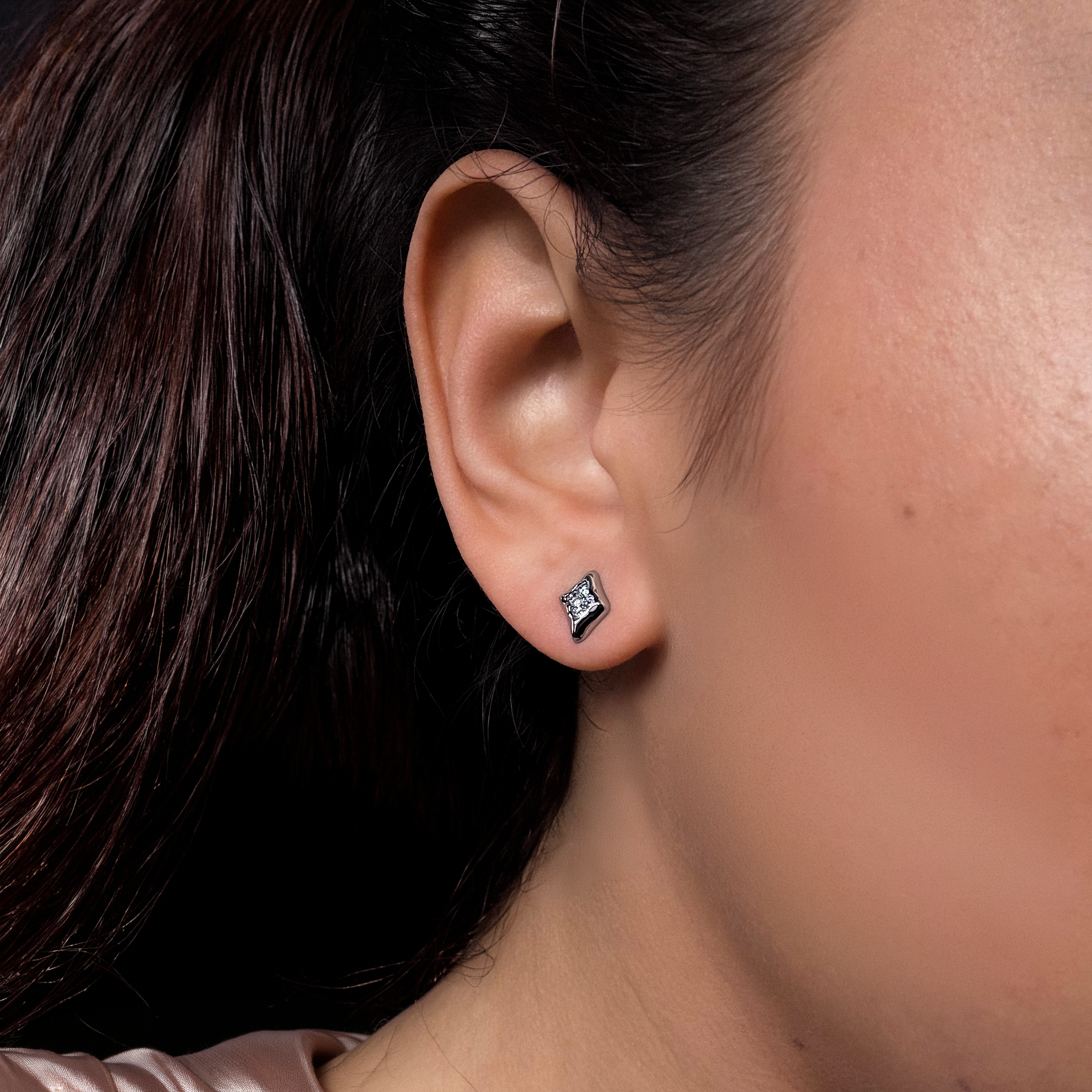 Triffid Platinum Diamond Ear Studs