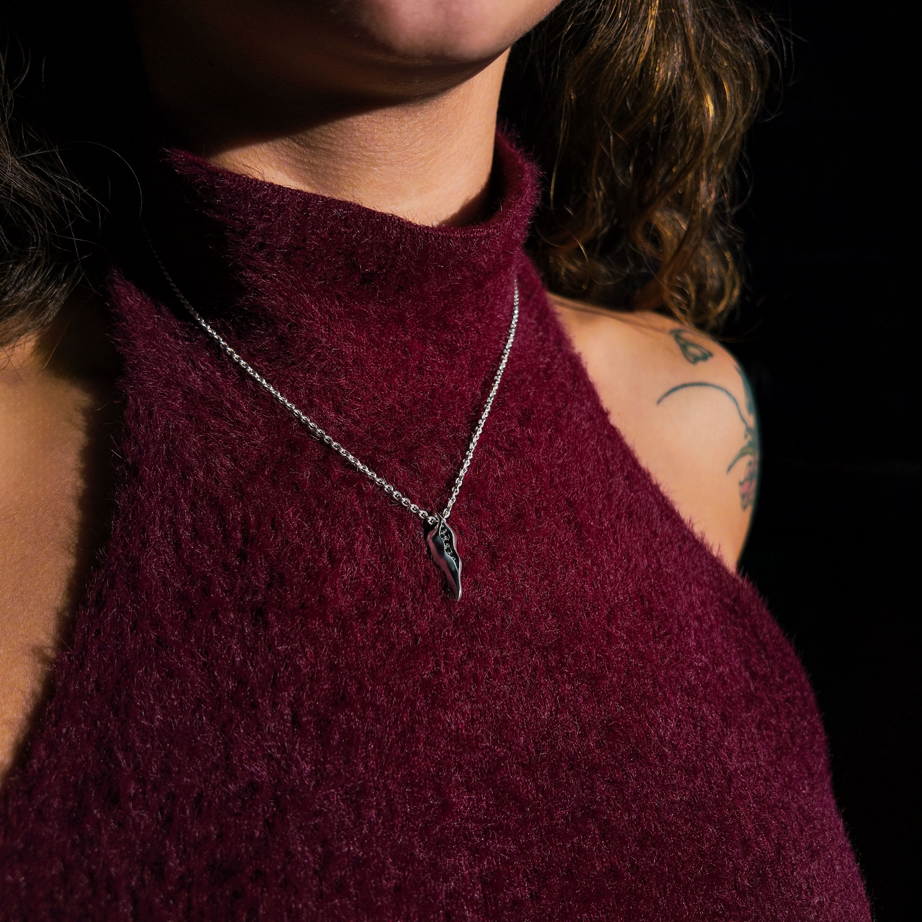 Triffid Silver Necklace with Cubic Zirconia