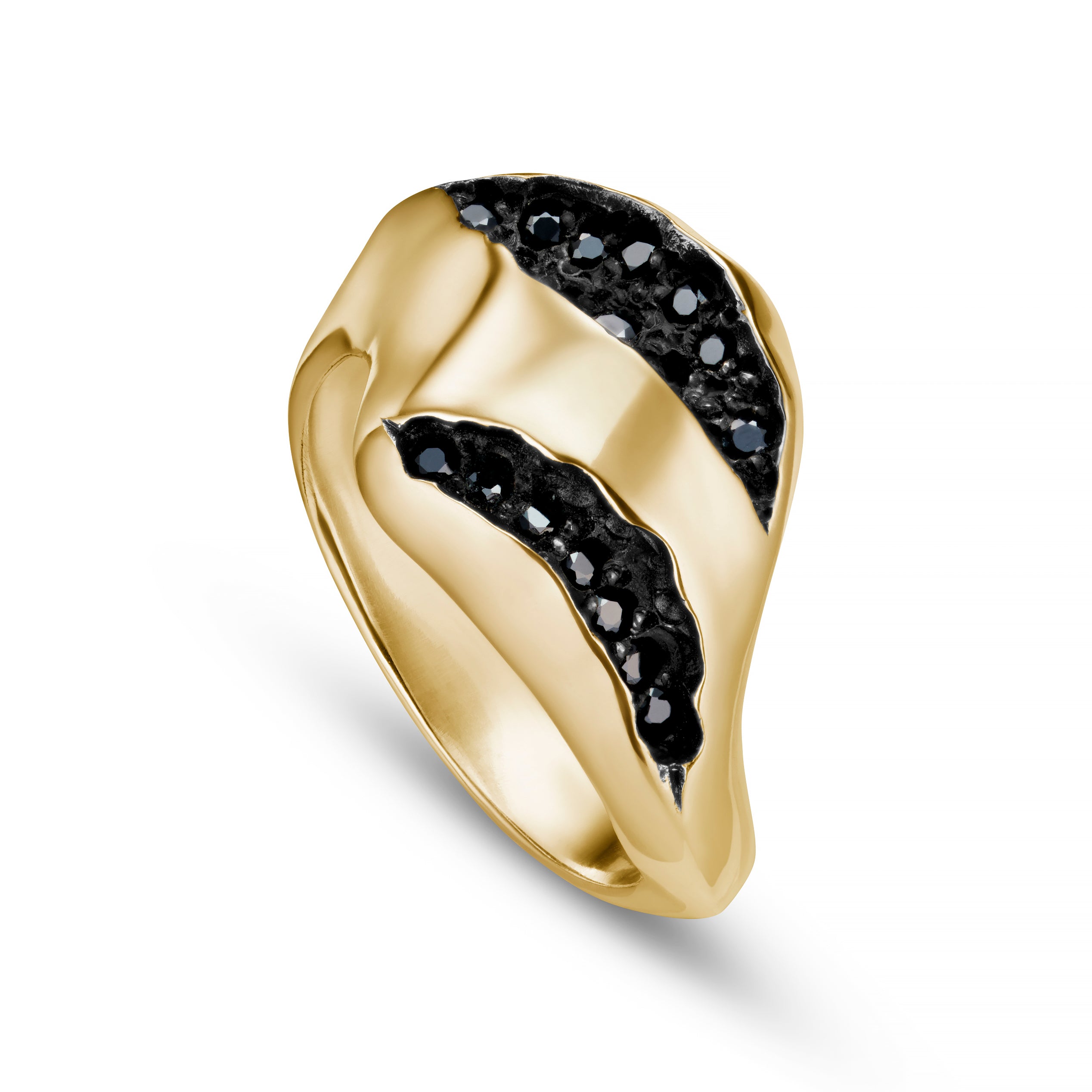 Triffid 18ct Gold Two Slash Diamond Ring