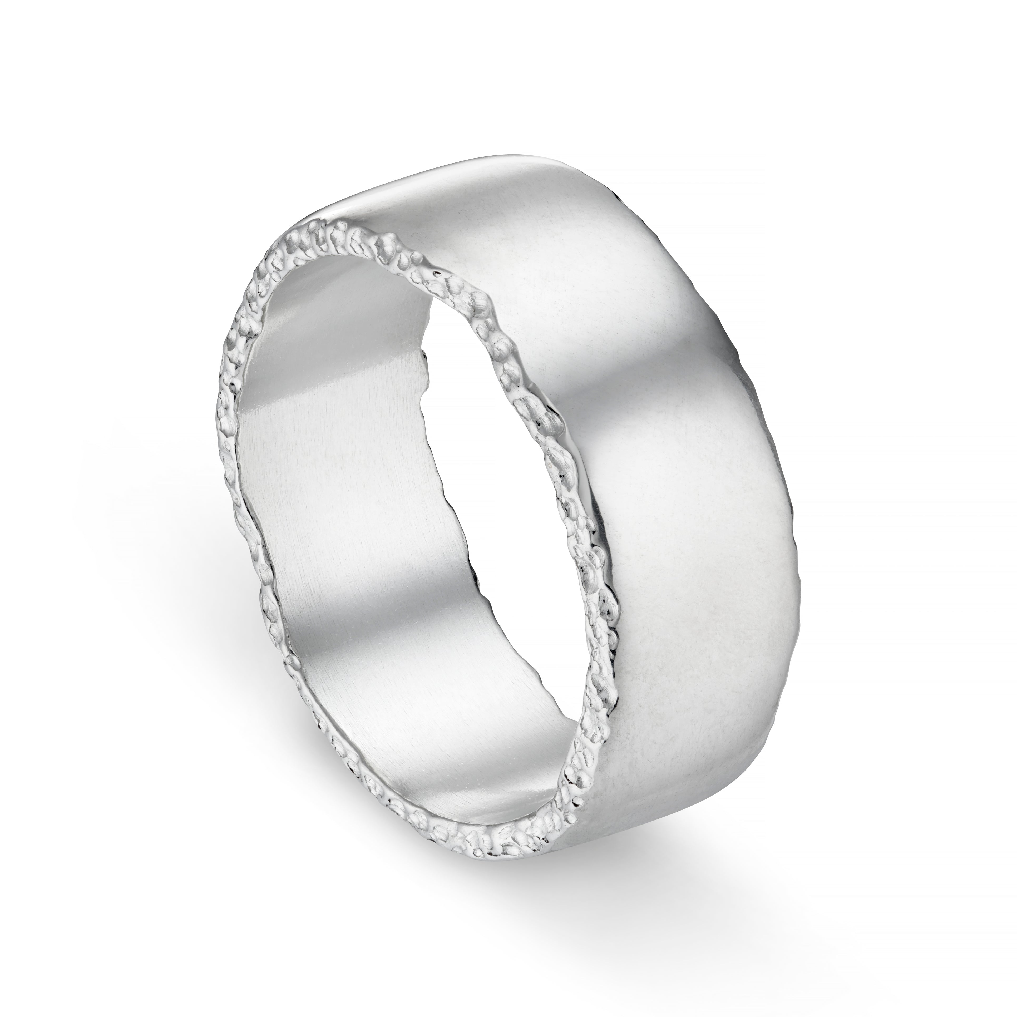 Trinity Platinum 8mm Textured Edge Band