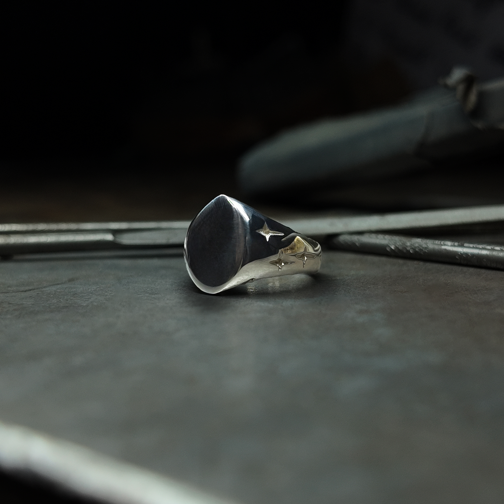 Trinity Small Silver Signet Ring