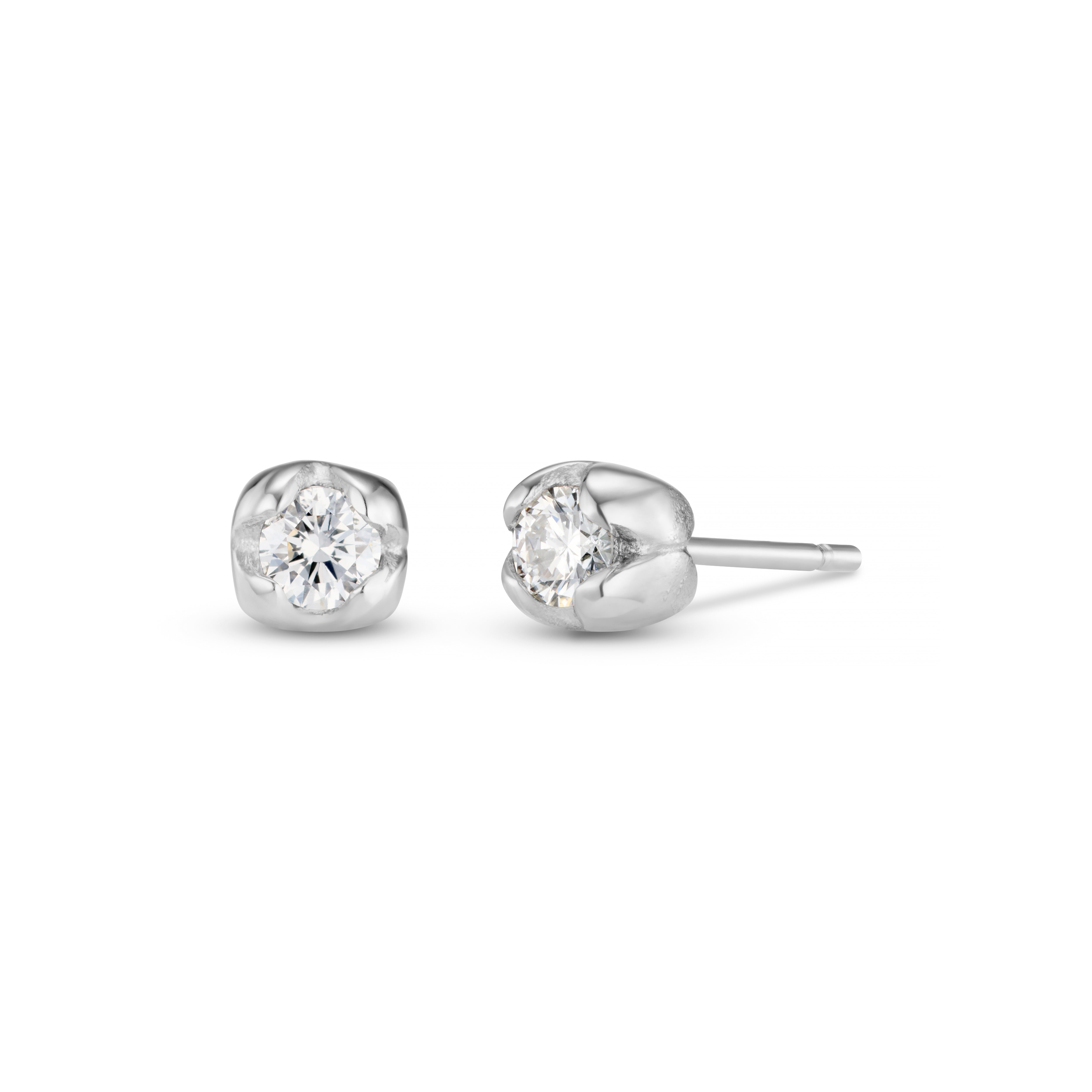 Tulip Platinum 0.30ct Diamond Earrings