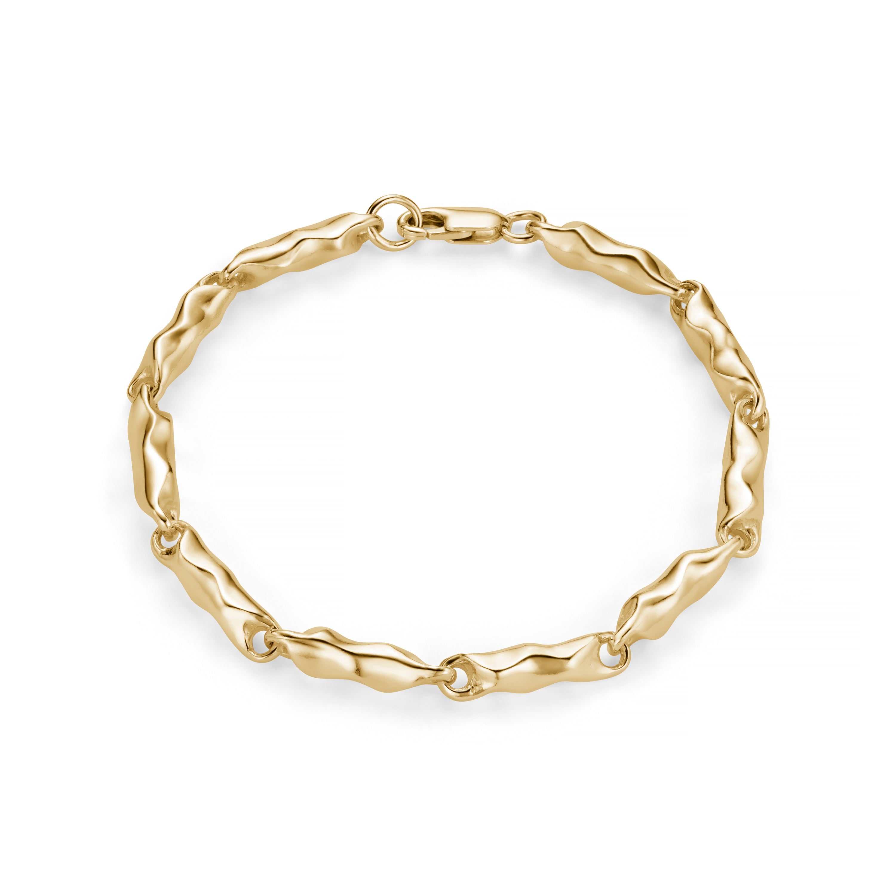 Wave 9ct Gold Link Bracelet