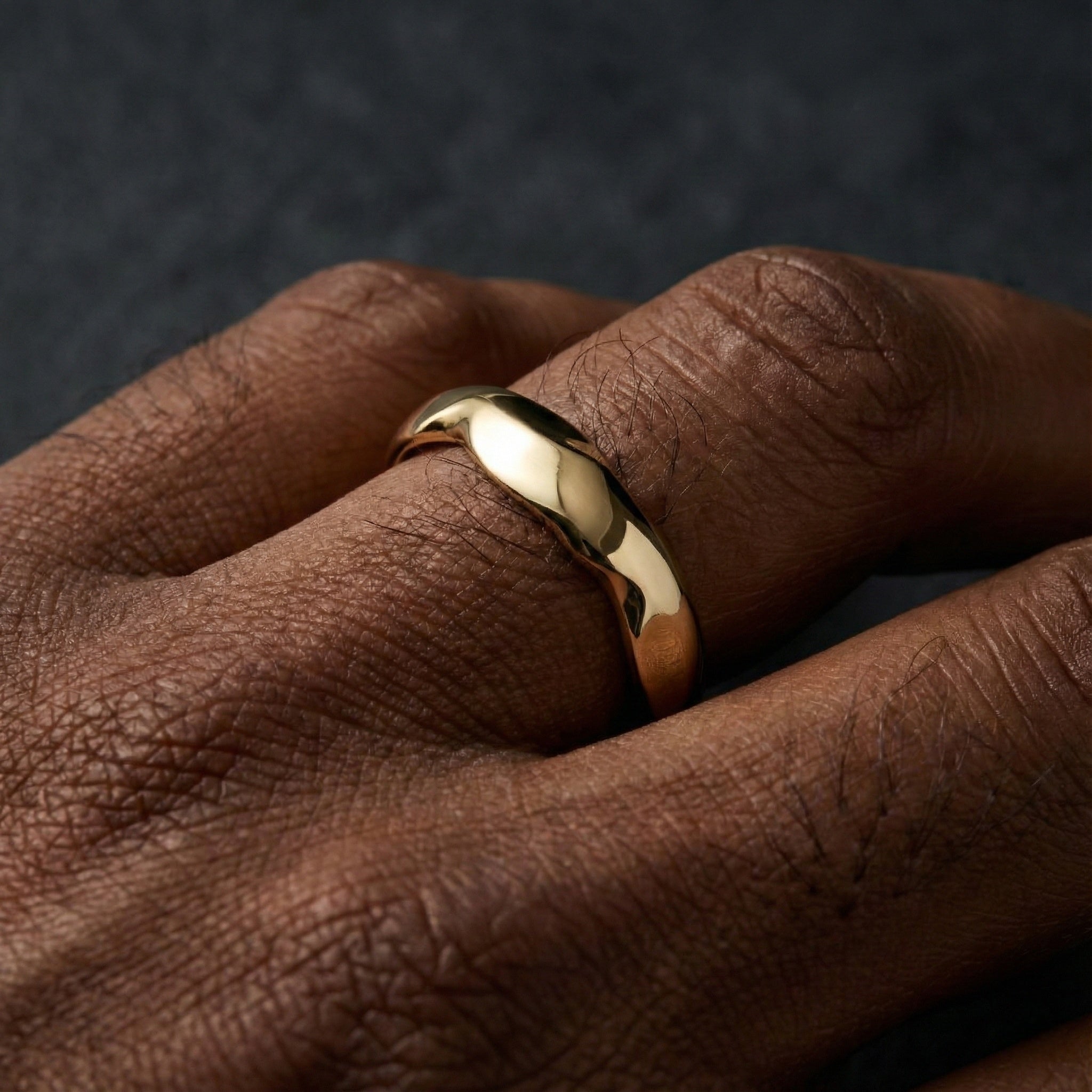 Carved Gold 4mm Ring