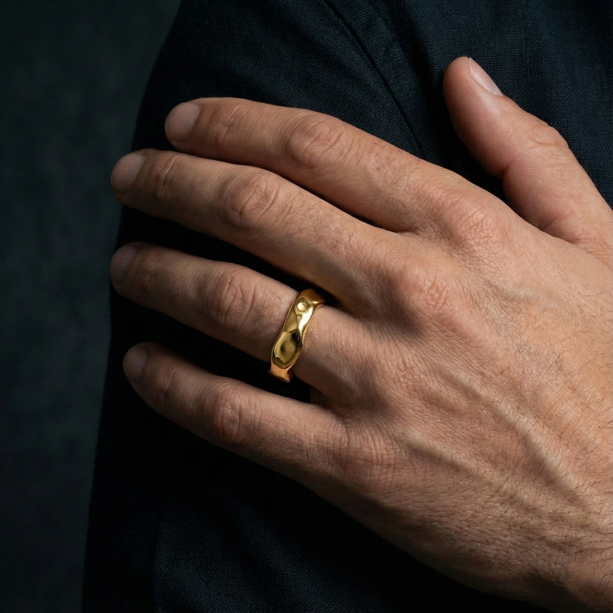 Carved Gold 6mm Ring