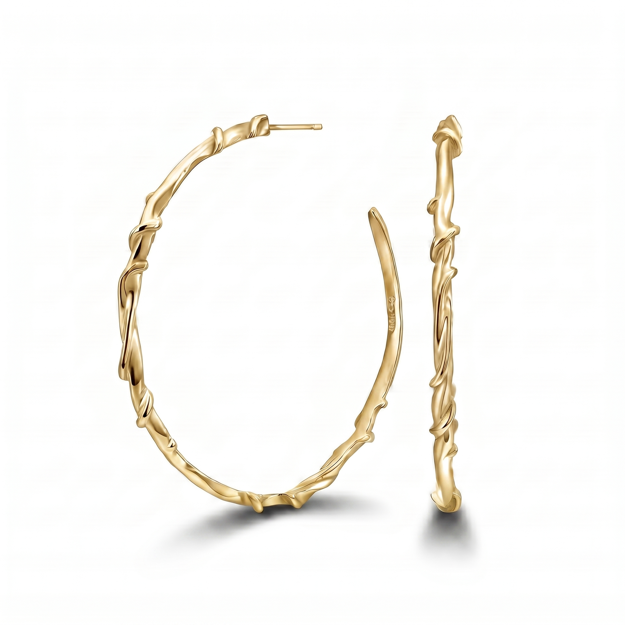 Entwine 9ct Yellow Gold Large Hoops