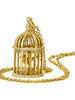 18ct Gold Birdcage with Swinging Bird necklace
