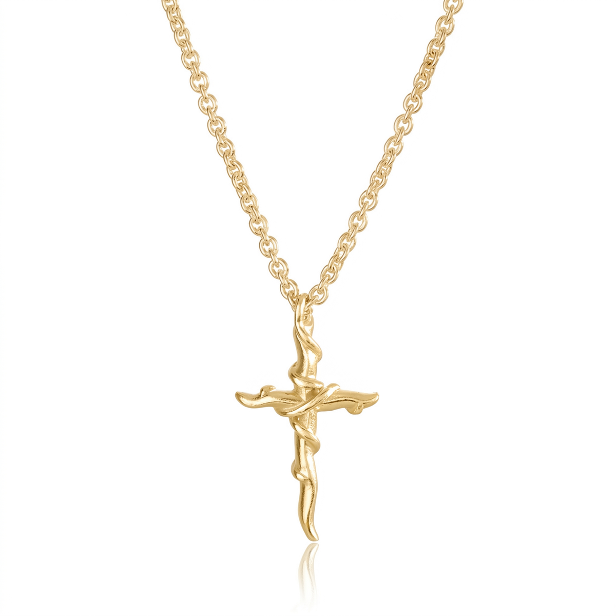 Entwine 9ct Yellow Gold Cross Necklace | Jeremy Hoye Jewellery