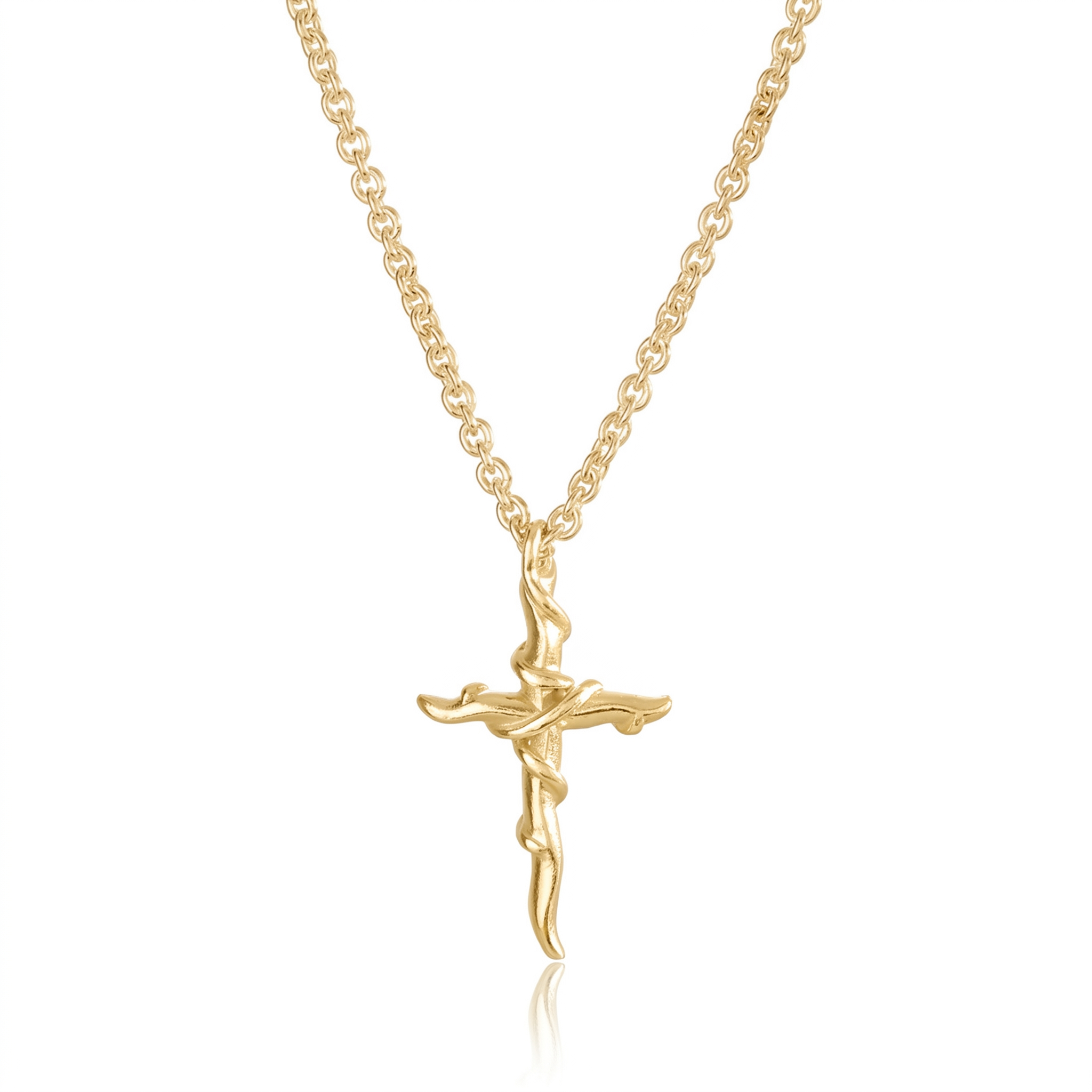 Entwine 9ct Yellow Gold Cross Necklace