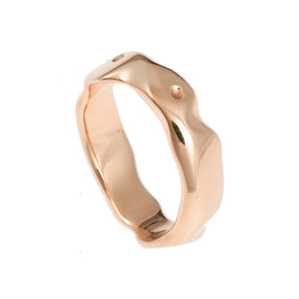 Carved 18ct Rose Gold Medium Ring