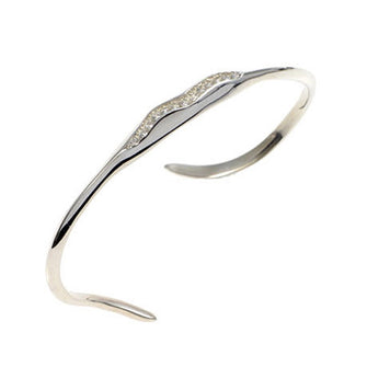 Triffid Silver Pavé Set Cubic Zirconia Cuff