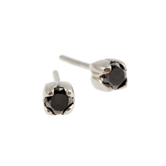 Tulip 18ct White Gold .50pt Black Diamond Earrings