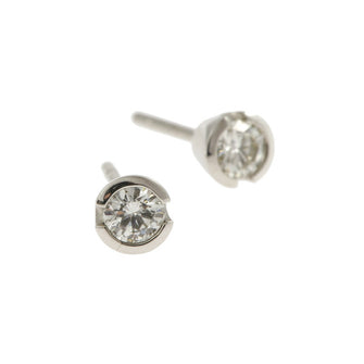 Blue 18ct White Gold 40pt Diamond Ear Studs
