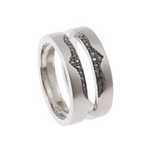 Blitz 18ct White Gold Twin Ring with Black Diamonds