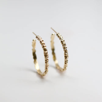 Luna 9ct Yellow Gold Medium Hoops