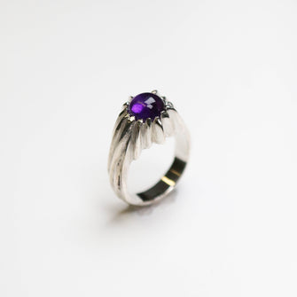 Forest Amethyst Silver Ring