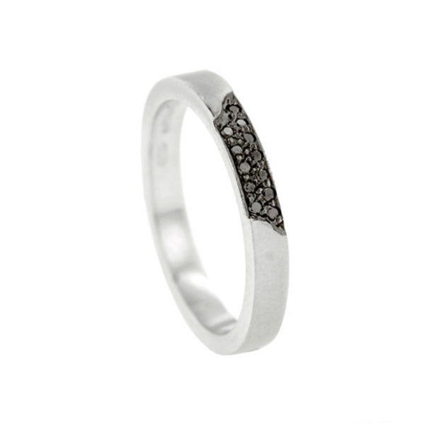 Blitz Platinum 6mm Black Diamond Ring