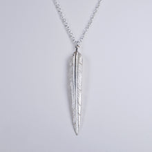 Feathers Large Silver Necklace