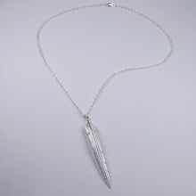 Feathers Large Silver Necklace